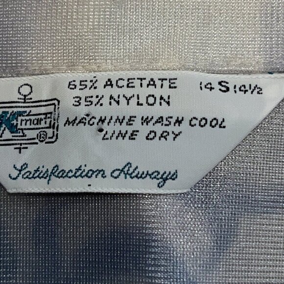 Vintage KMart Acetate & Nylon Semi Sheer Men's Shirt -Women's Faces -Clubbing  S - Picture 7 of 9